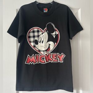 Vintage 90s Mickey Big Face Heart Short Sleeve T-Shirt Tee